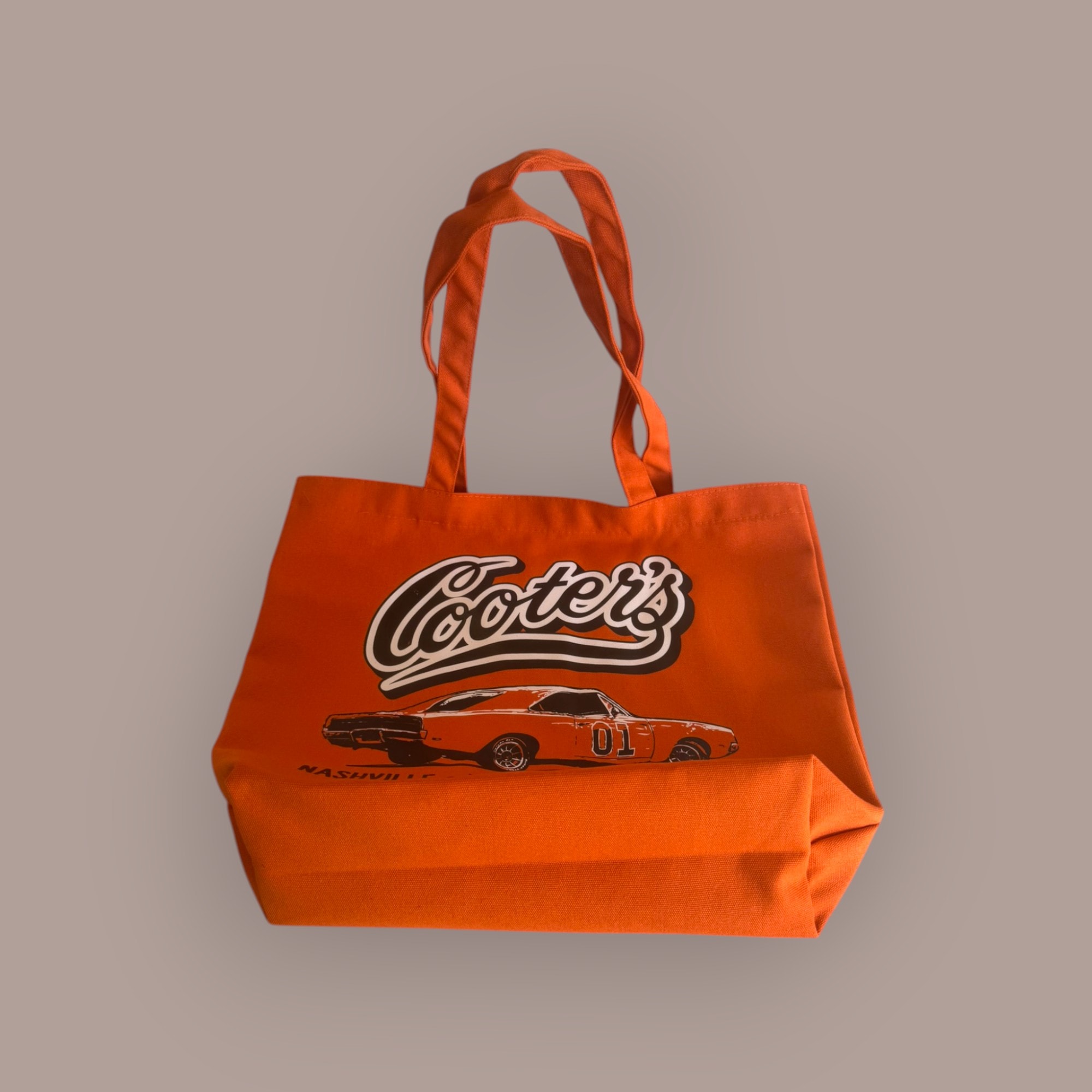 Cooter's tote bag angled view