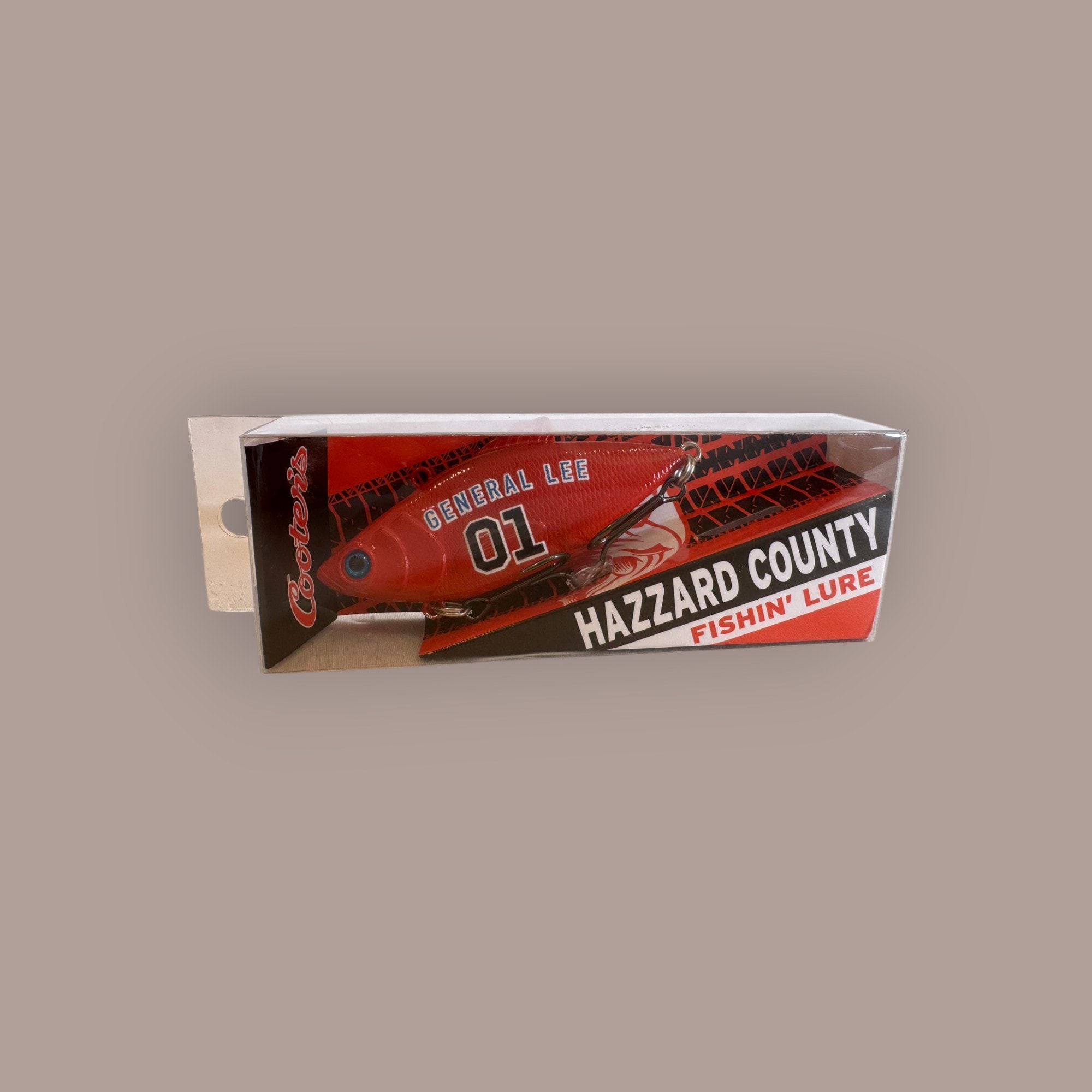 General Lee 01 fishing lure — box front showing lure and Hazzard County branding